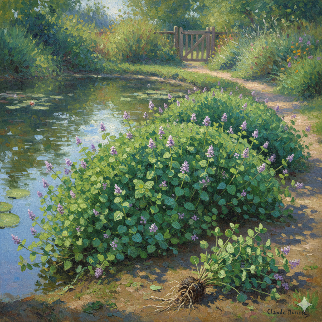 Mentha pulegium in Monet style